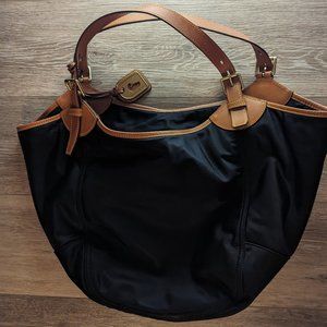 Dooney and Bourke Black Nylon Leather Hobo Shoulder bag with leather handles